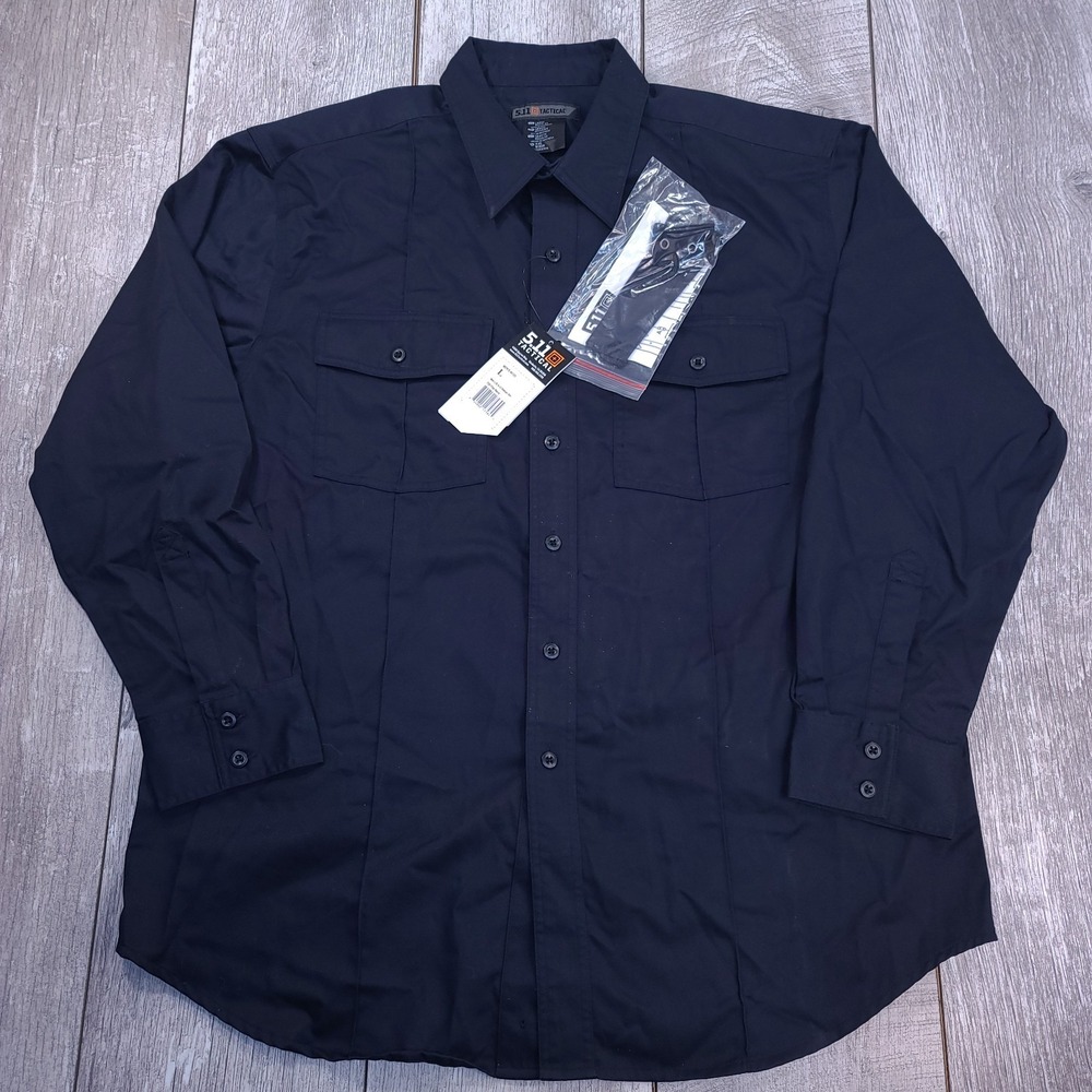 5.11 Tactical Shirt Mens Large Fire Navy Class A Station Long Sleeve Pocket Top